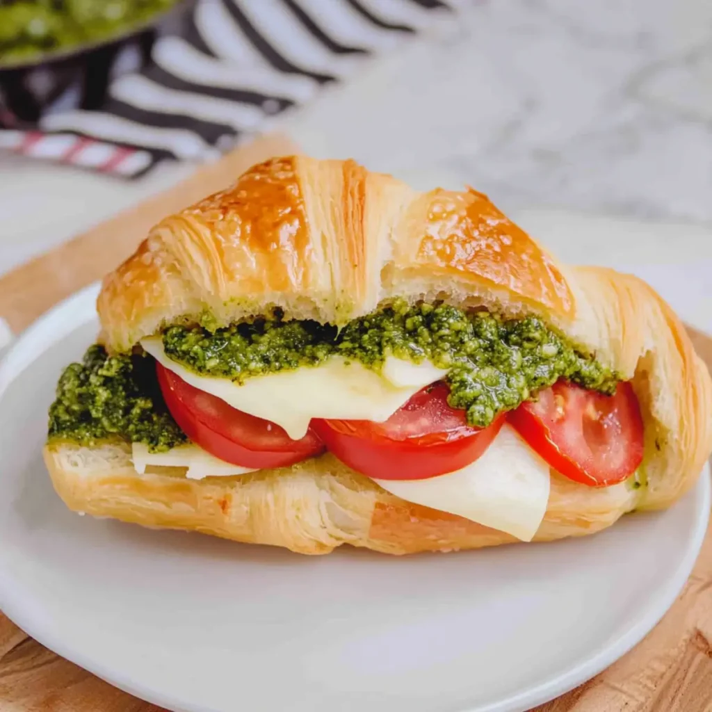 Pesto, Tomato, Brie Croissant Sandwich