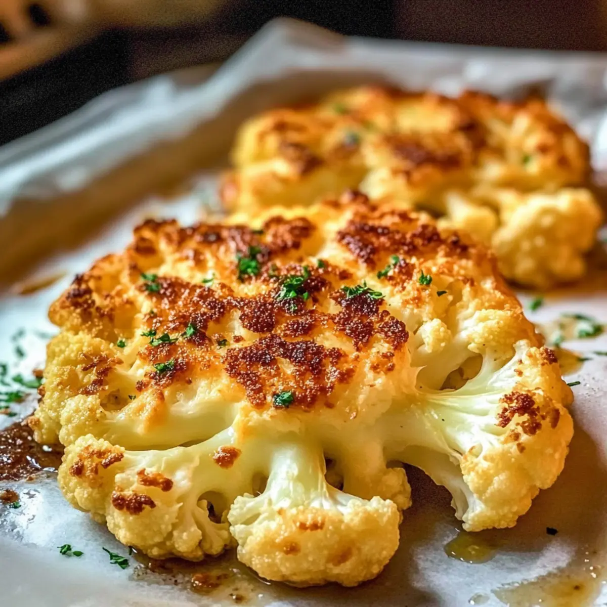 Crusted Cheesy Cauliflower Steaks