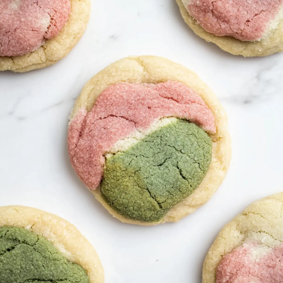 Strawberry Matcha Neapolitan Cookies