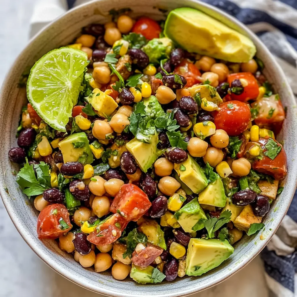 Vibrant Chickpea Black Bean Salad Ready in 15 Minutes