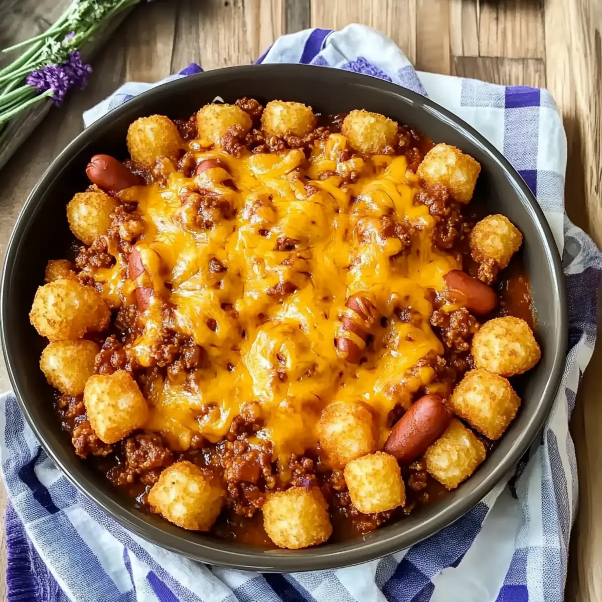 Crockpot Chili Dog Casserole