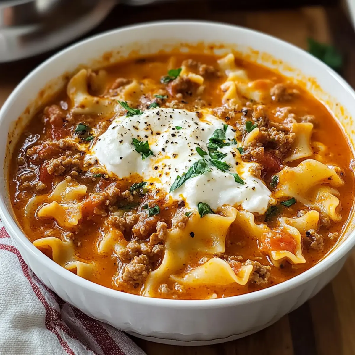 Easy Lasagna Soup