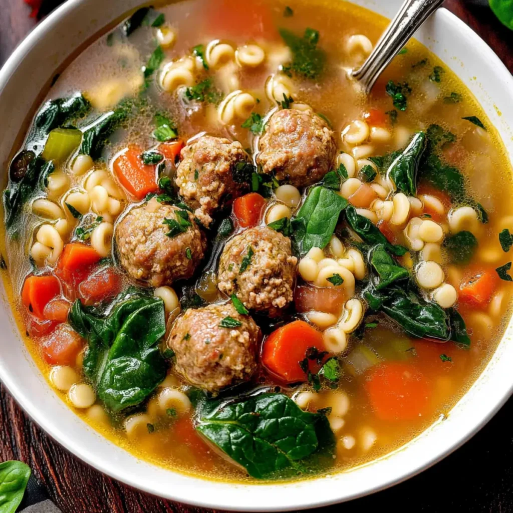 Heartwarming Italian Wedding Soup with Meatballs for Cozy Nights