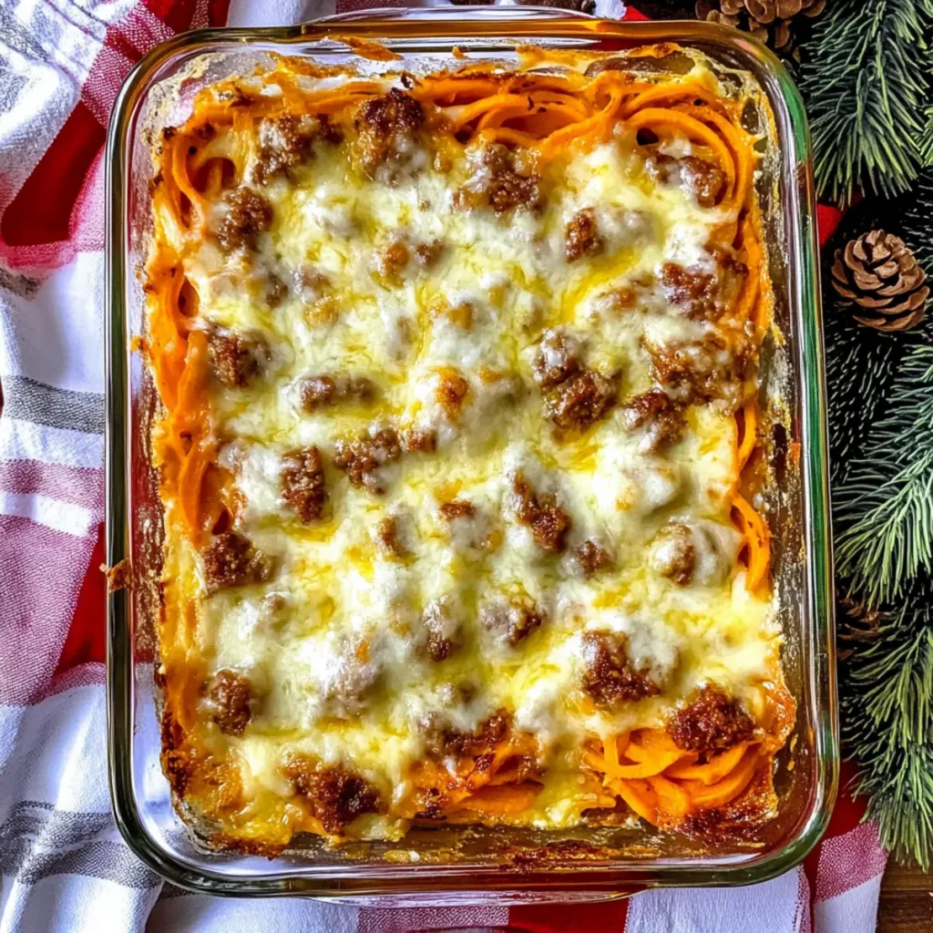 Spiralized Sweet Potato Gluten-Free Breakfast Casserole Delight