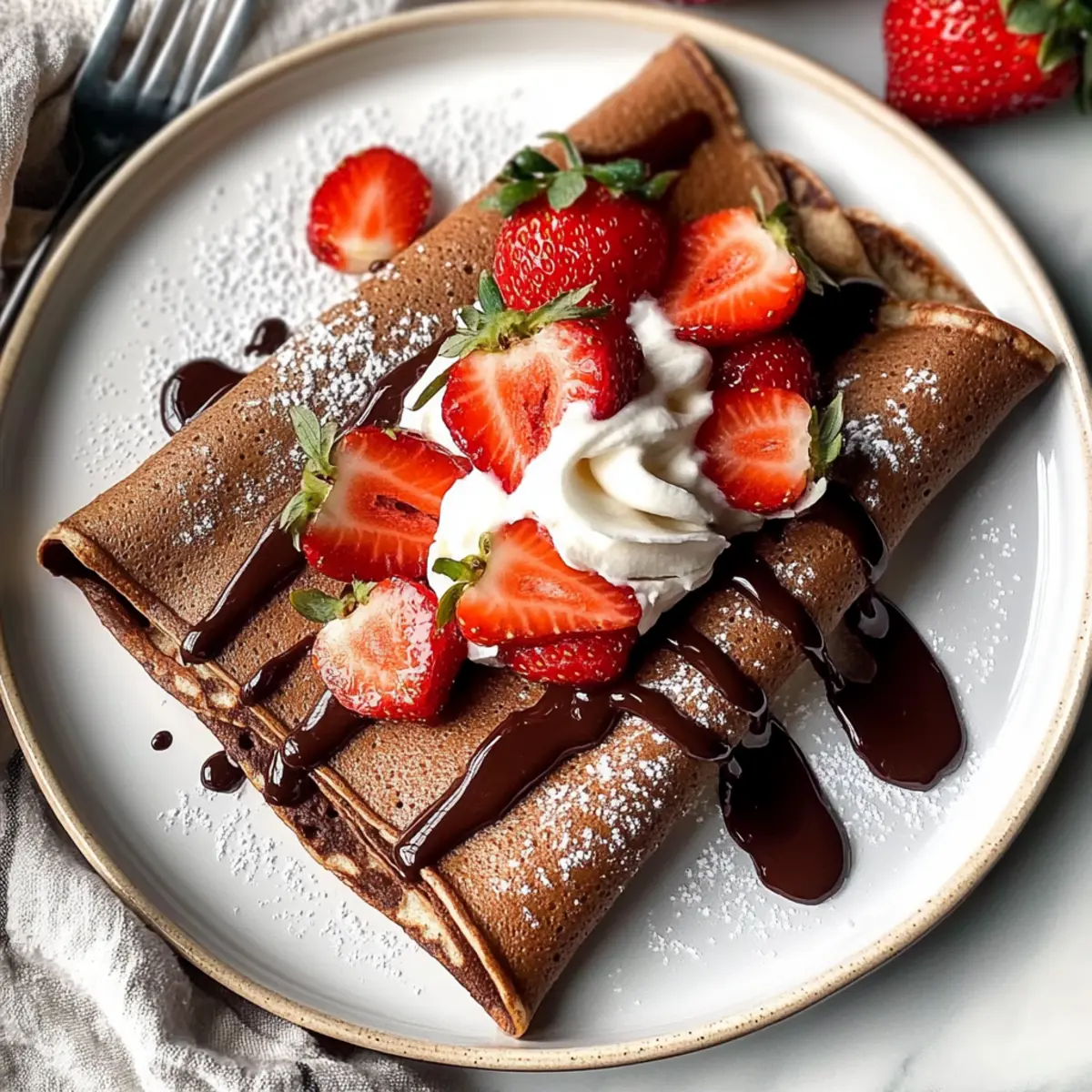 Chocolate Crepes with Strawberries