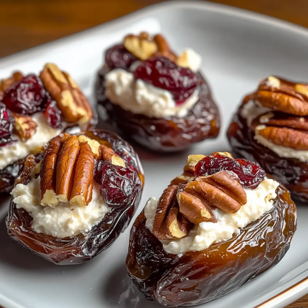 Pecan Cream Cheese Stuffed Dates: A Festive Sweet Treat Delight