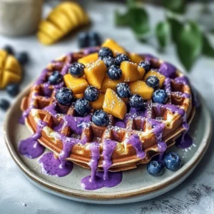 Crispy Ube Waffles