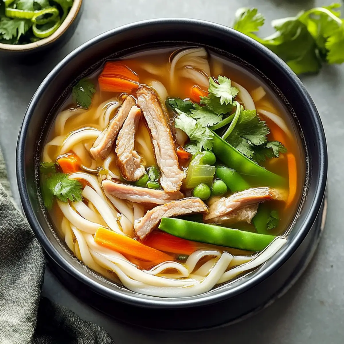 Asian Long Noodle Soup
