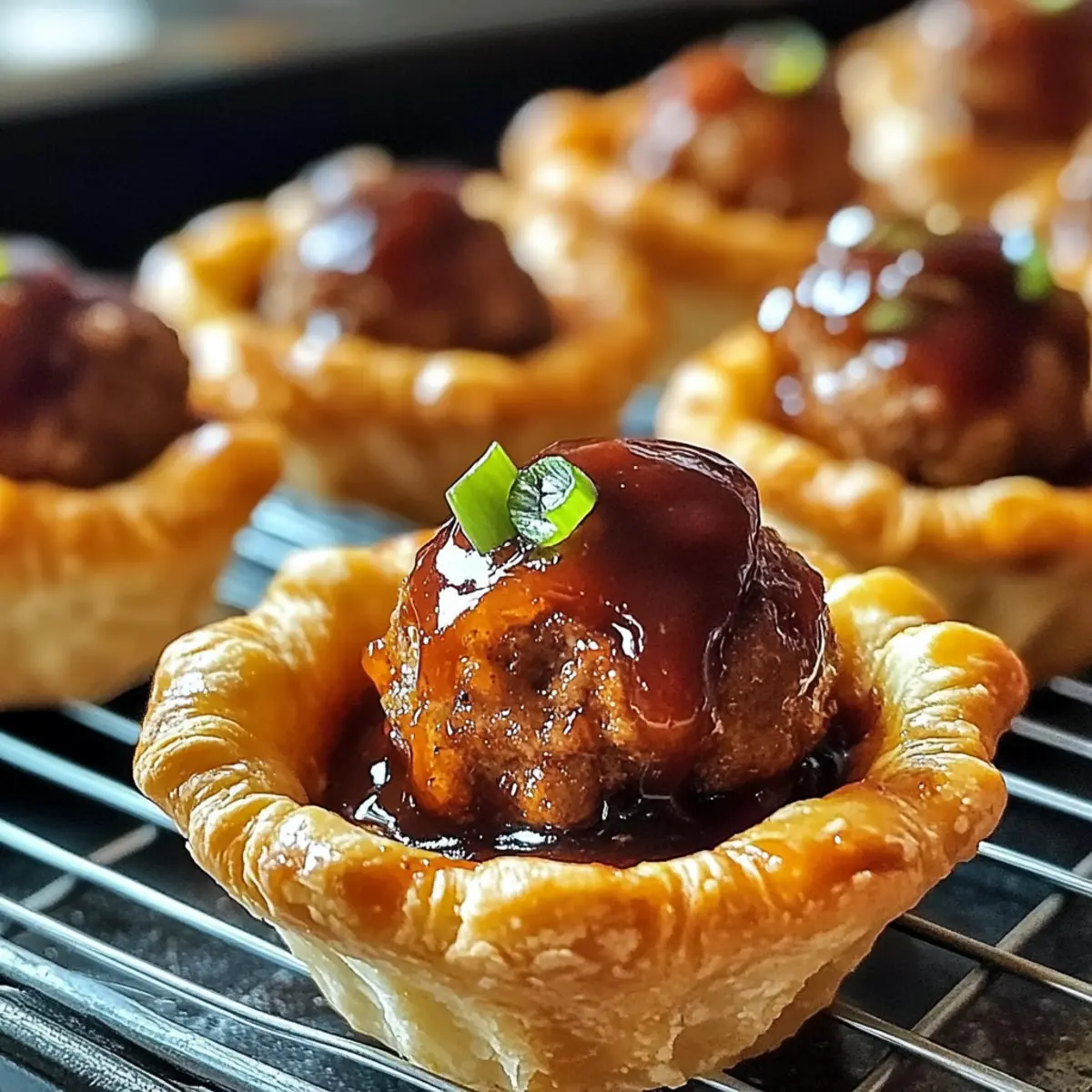 BBQ Meatball Crescent Cups