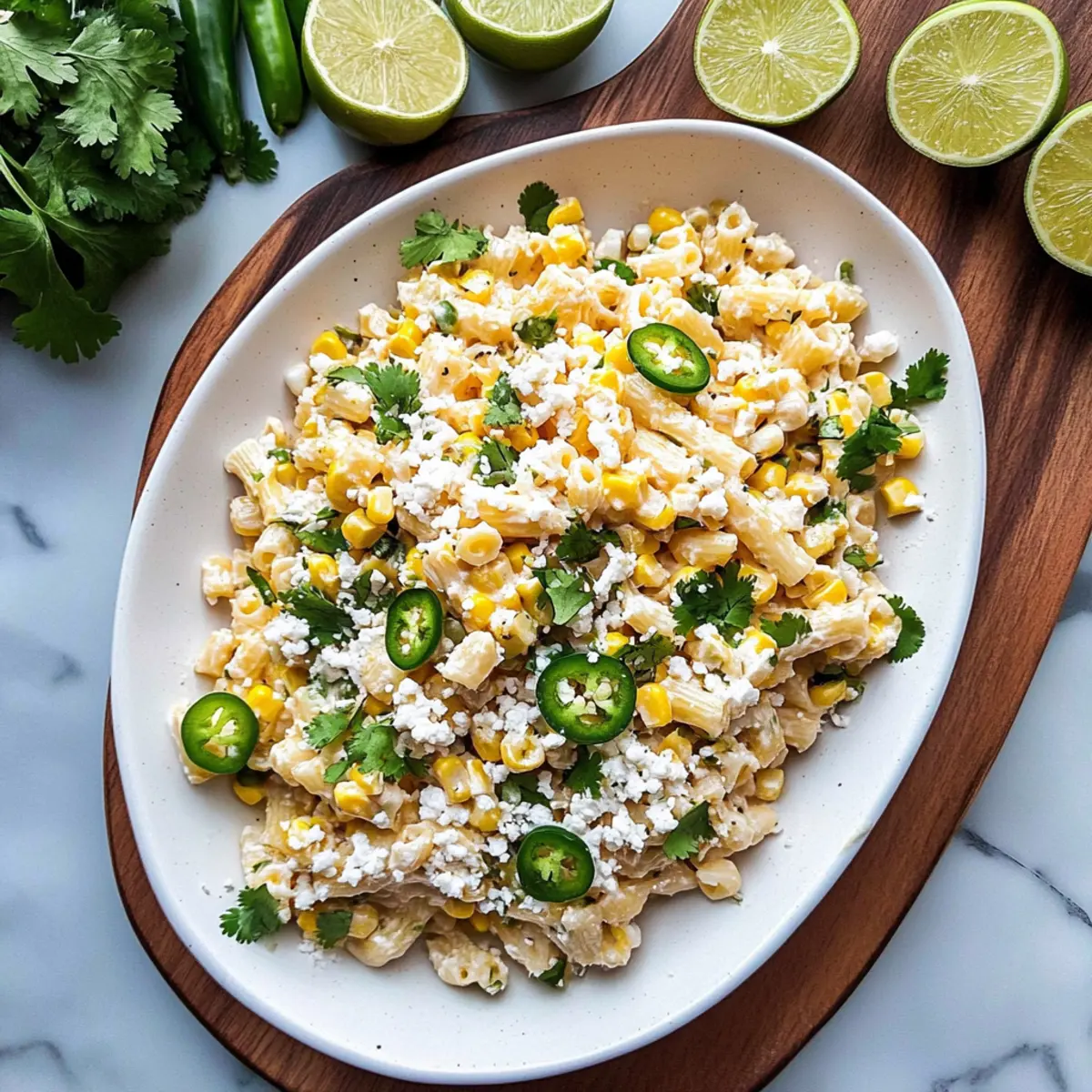 Mexican elote corn pasta salad