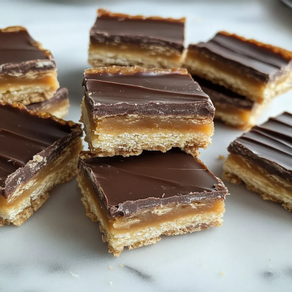Triple Layer Cracker Toffee Bars