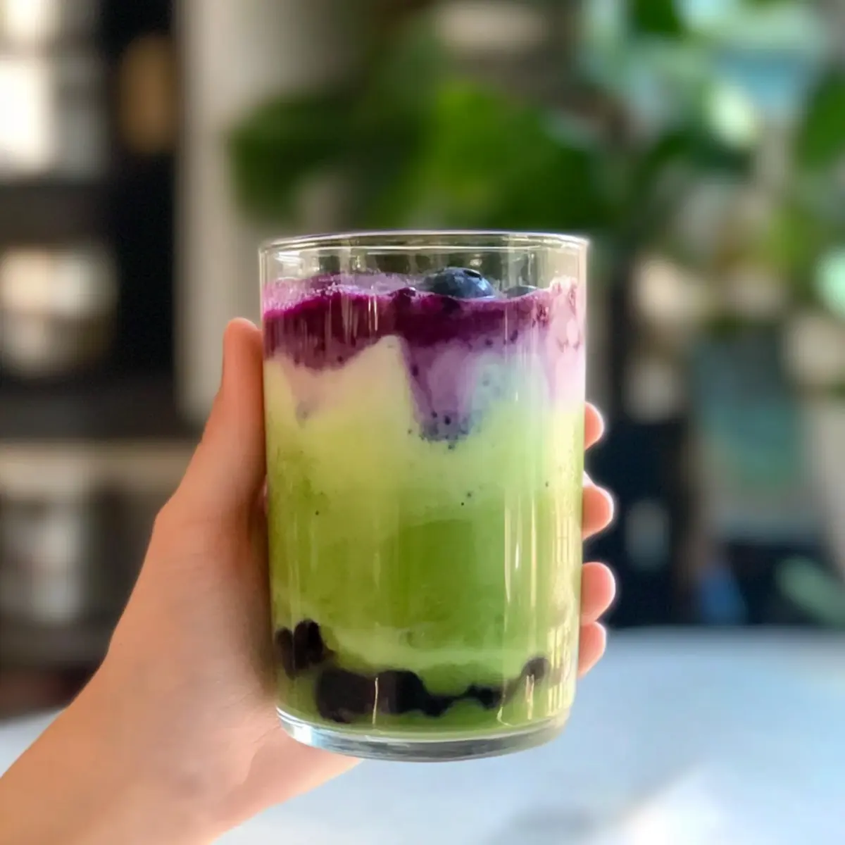 Blueberry Matcha Latte