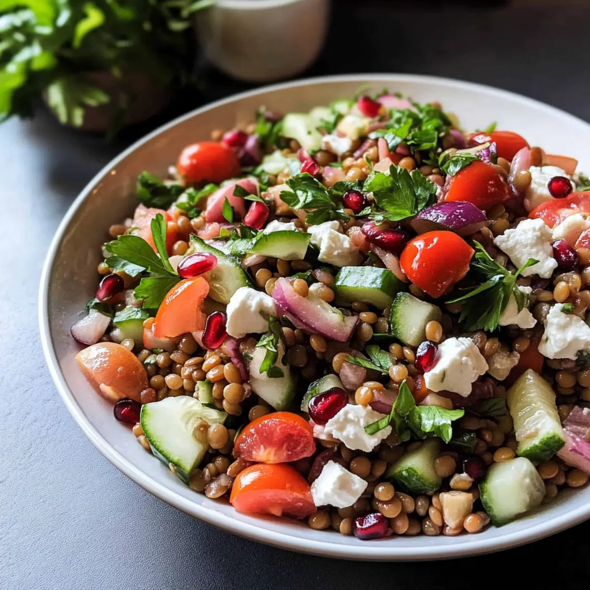 Mediterranean lentil salad