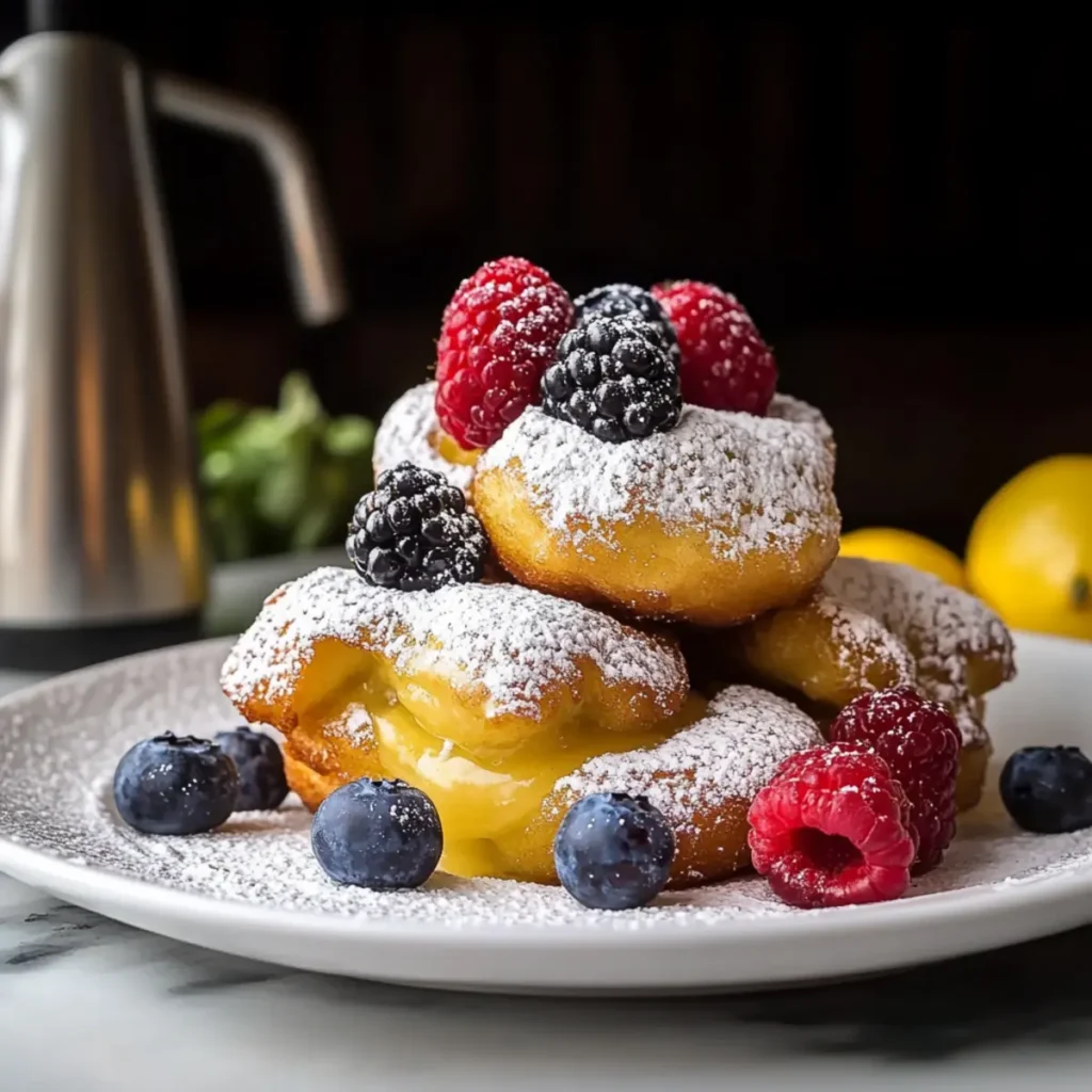 Lemon Beignets with Fresh Berries