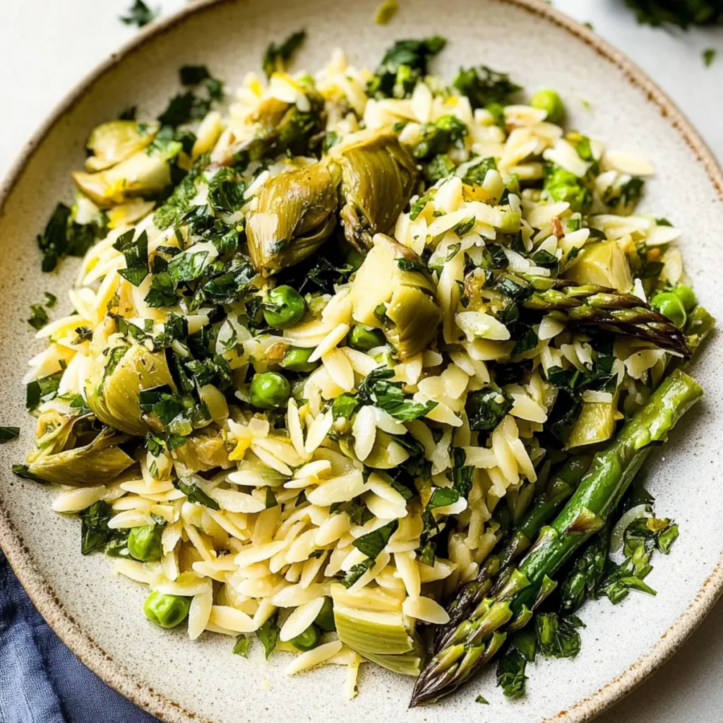 Bright Spring Orzo Salad with Zesty Lemon and Roasted Asparagus