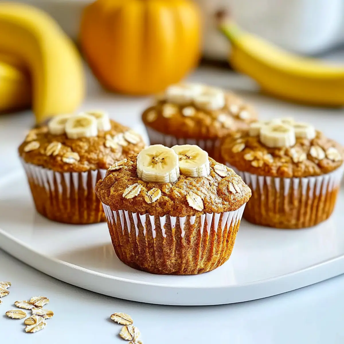 Pumpkin Banana Oat Muffins