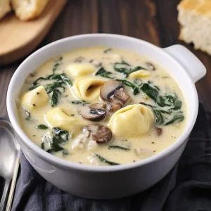 Tortellini Spinach and Mushroom Soup