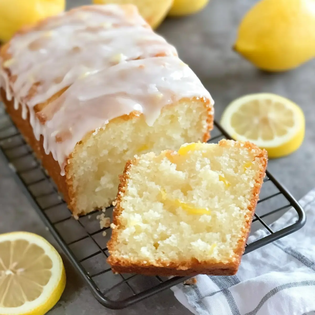Iced Lemon Pound Cake Loaf