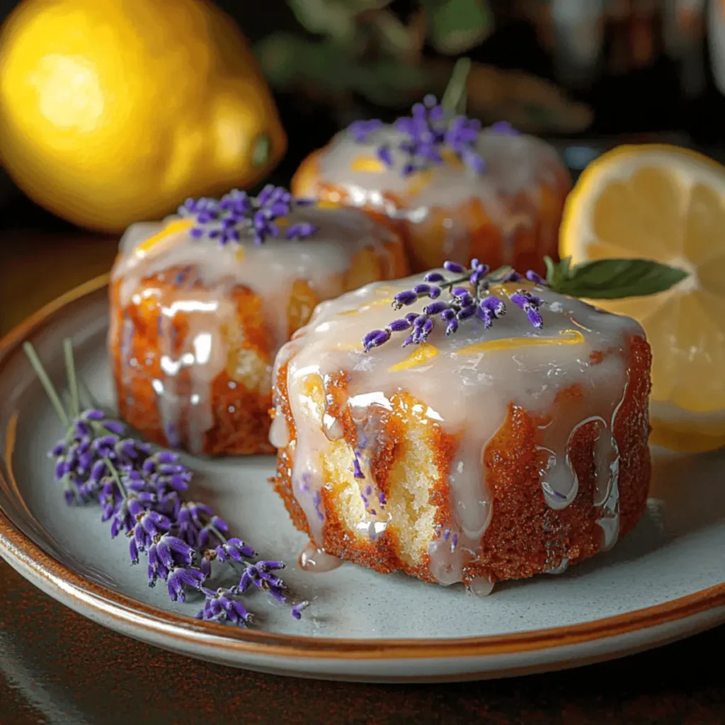 Mini Lemon Cakes with Lavender Glaze for a Refreshing Treat