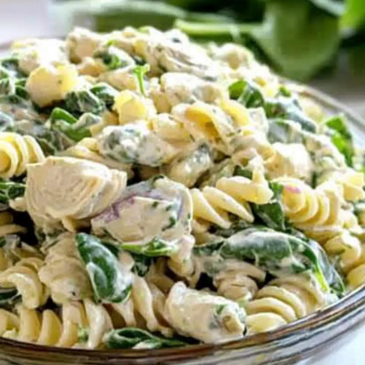 Spinach Artichoke Dip Pasta Salad