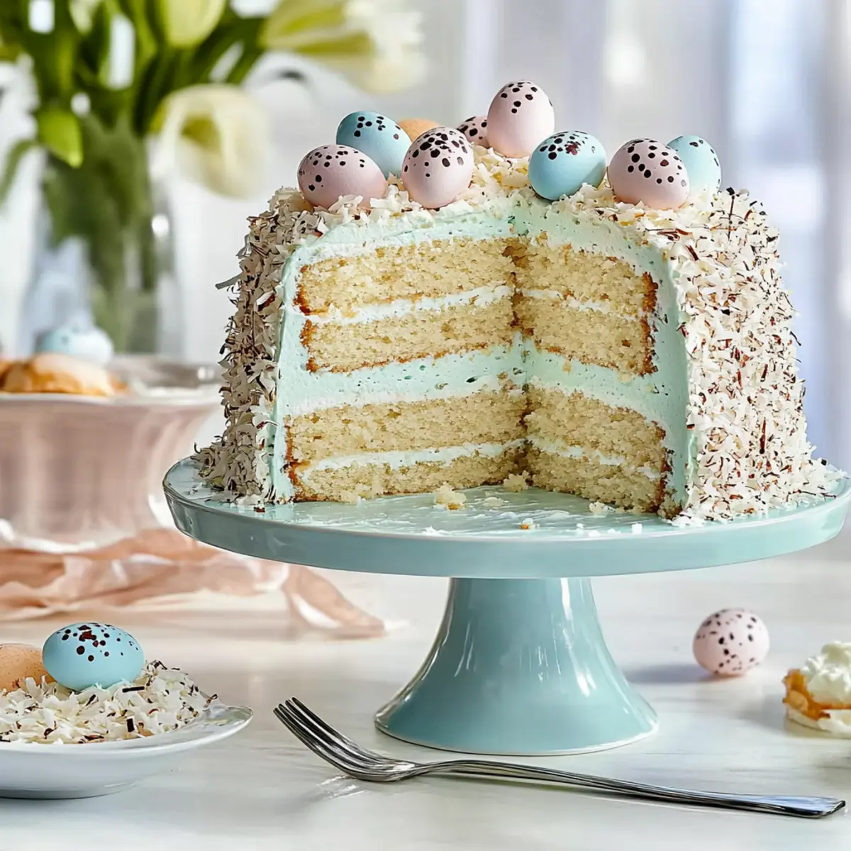 Speckled Malted Coconut Cake