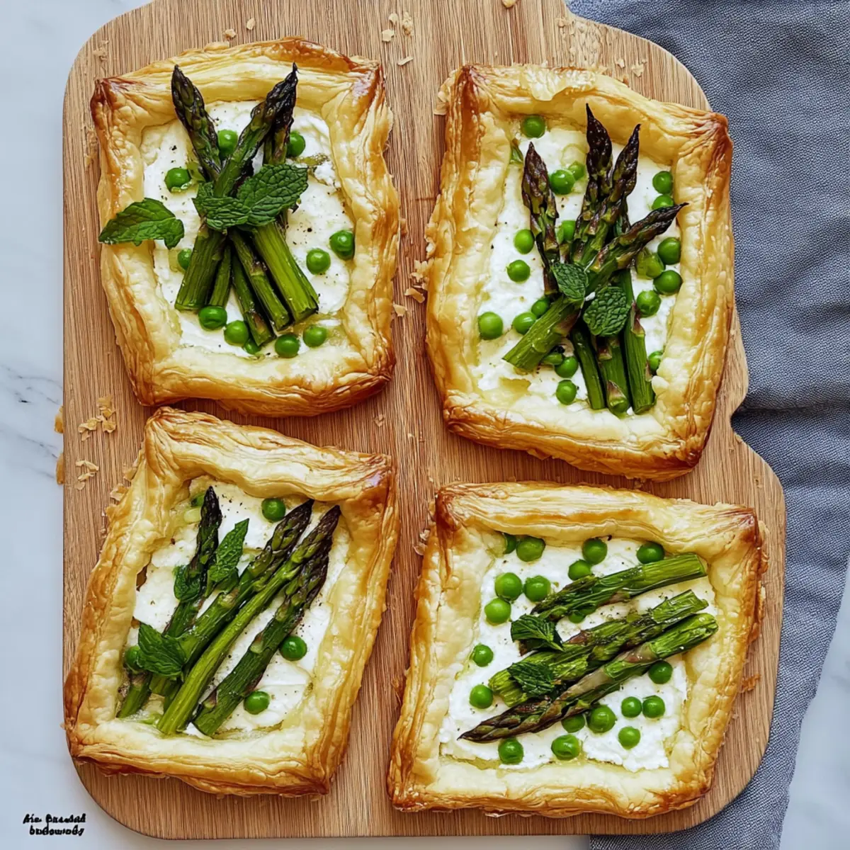 Asparagus, Pea and Ricotta Tarts