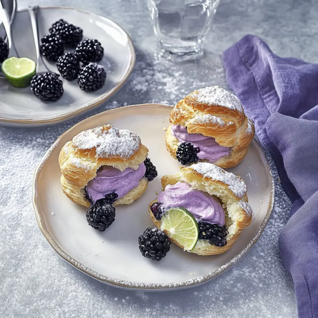 Blackberry Lime Cream Puffs