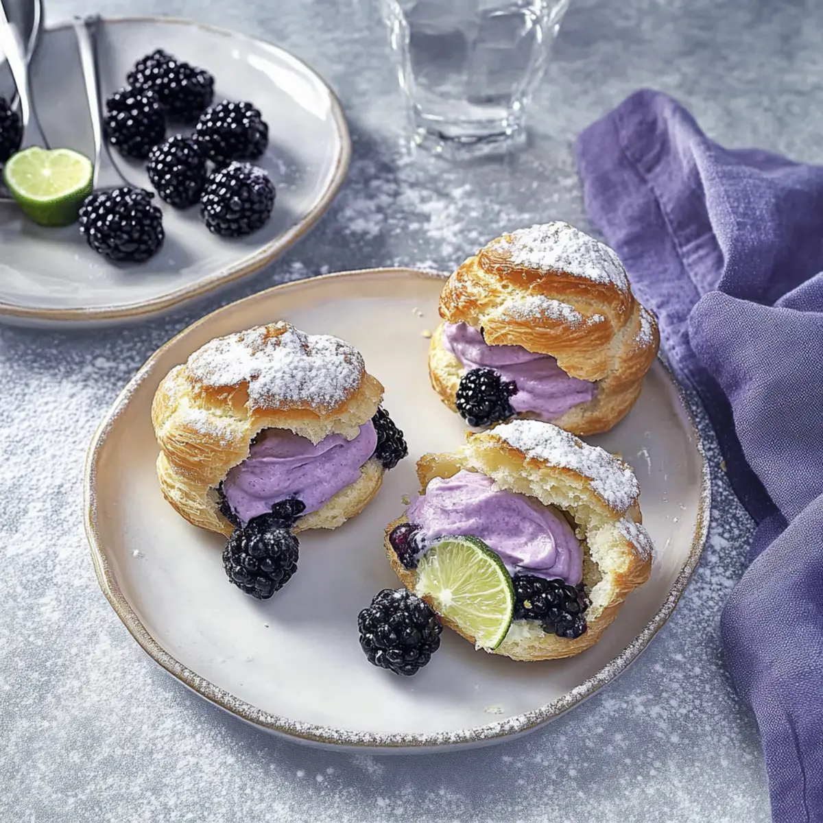 Blackberry Lime Cream Puffs