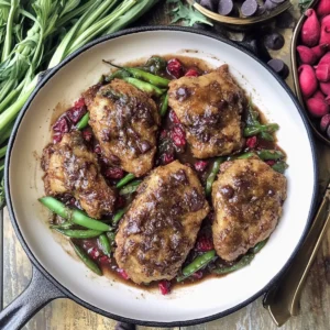 Skillet Roasted Rhubarb Chicken