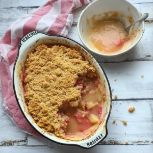 Rhubarb and Pear Crumble