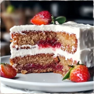 Strawberry Rhubarb Jam Cake