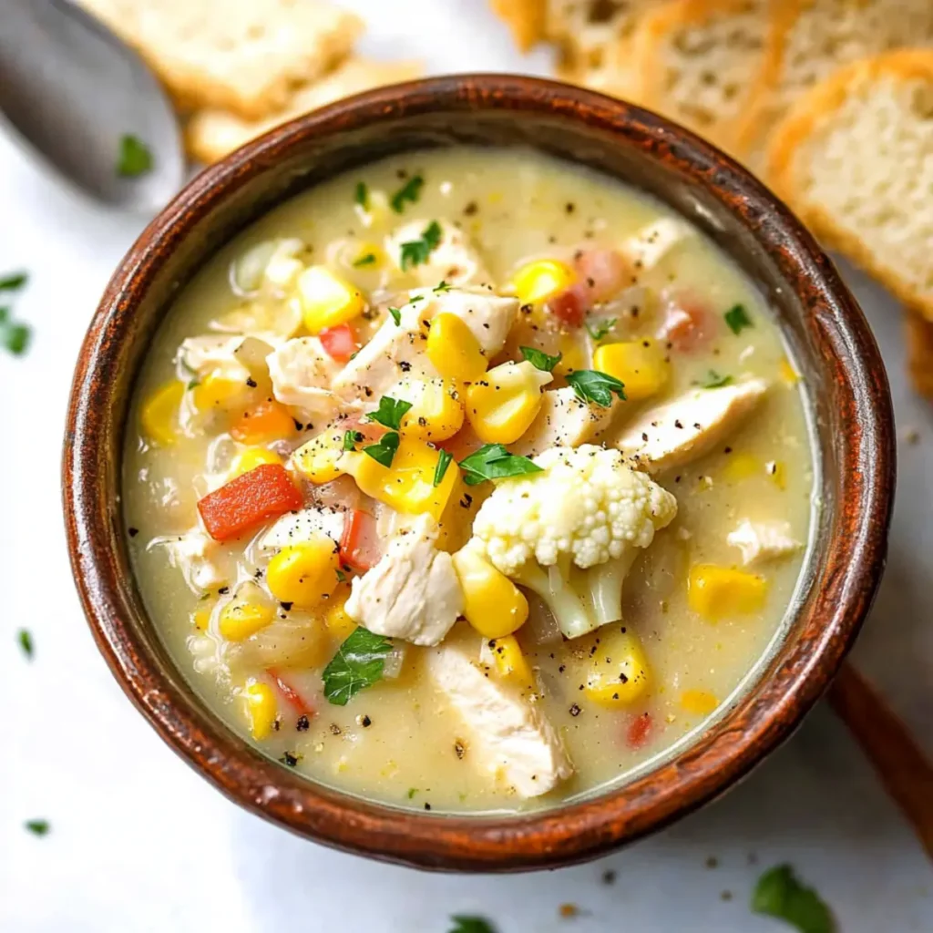 Slow Cooker Cauliflower Corn Chowder
