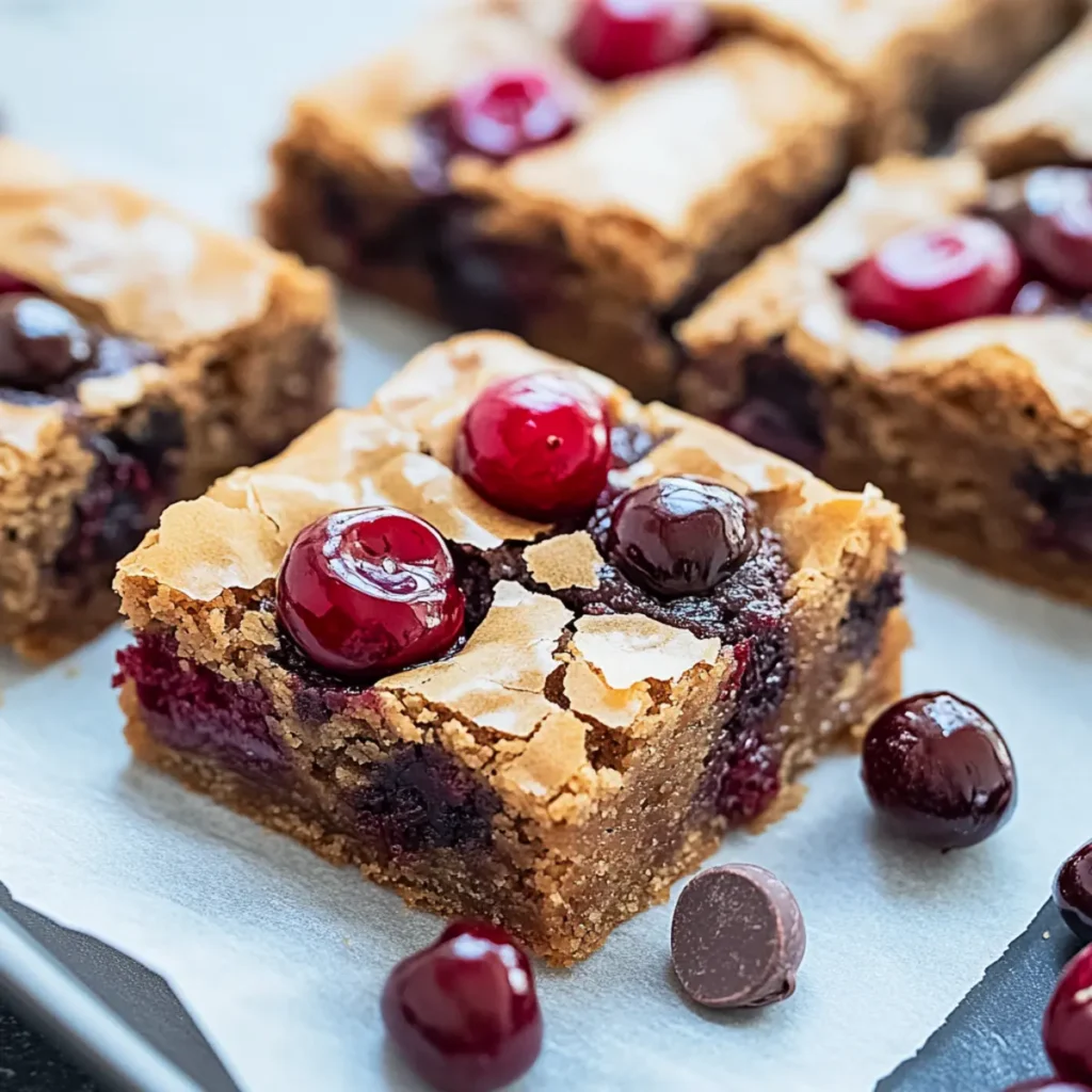 Chocolate Chip and Cherry Blondies for Irresistible Indulgence