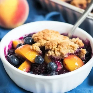 Crockpot Blueberry Peach Cobbler