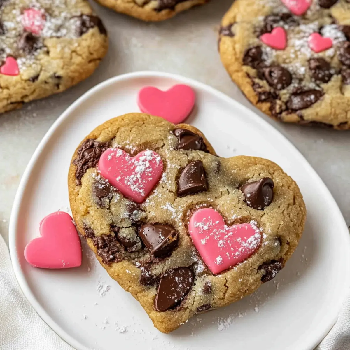 Heart Shaped Chocolate Chip Cookies