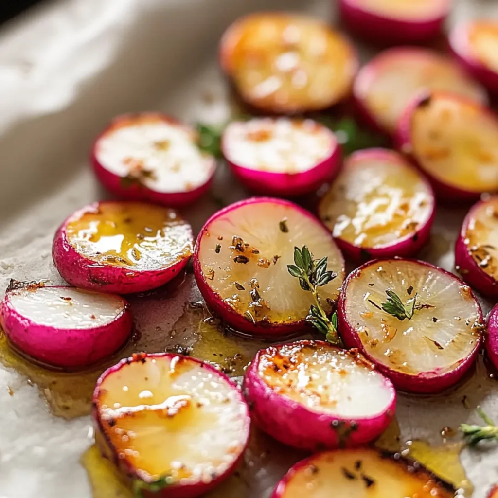 Garlic Herb Roasted Radishes