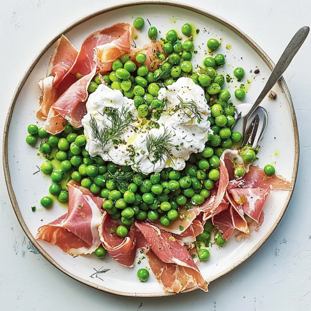 Double Pea, Prosciutto and Burrata Platter for Easy Elegance