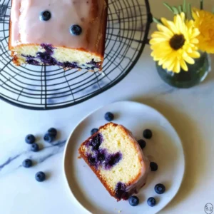 Blueberry Pound Cake with Glaze