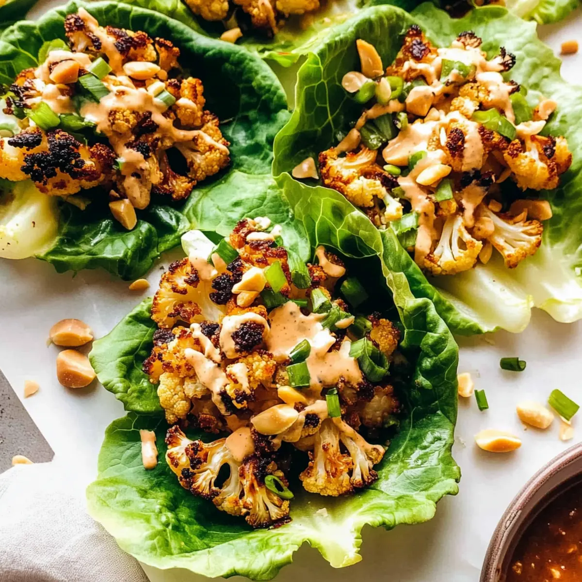 Roasted Cauliflower Lettuce Wraps