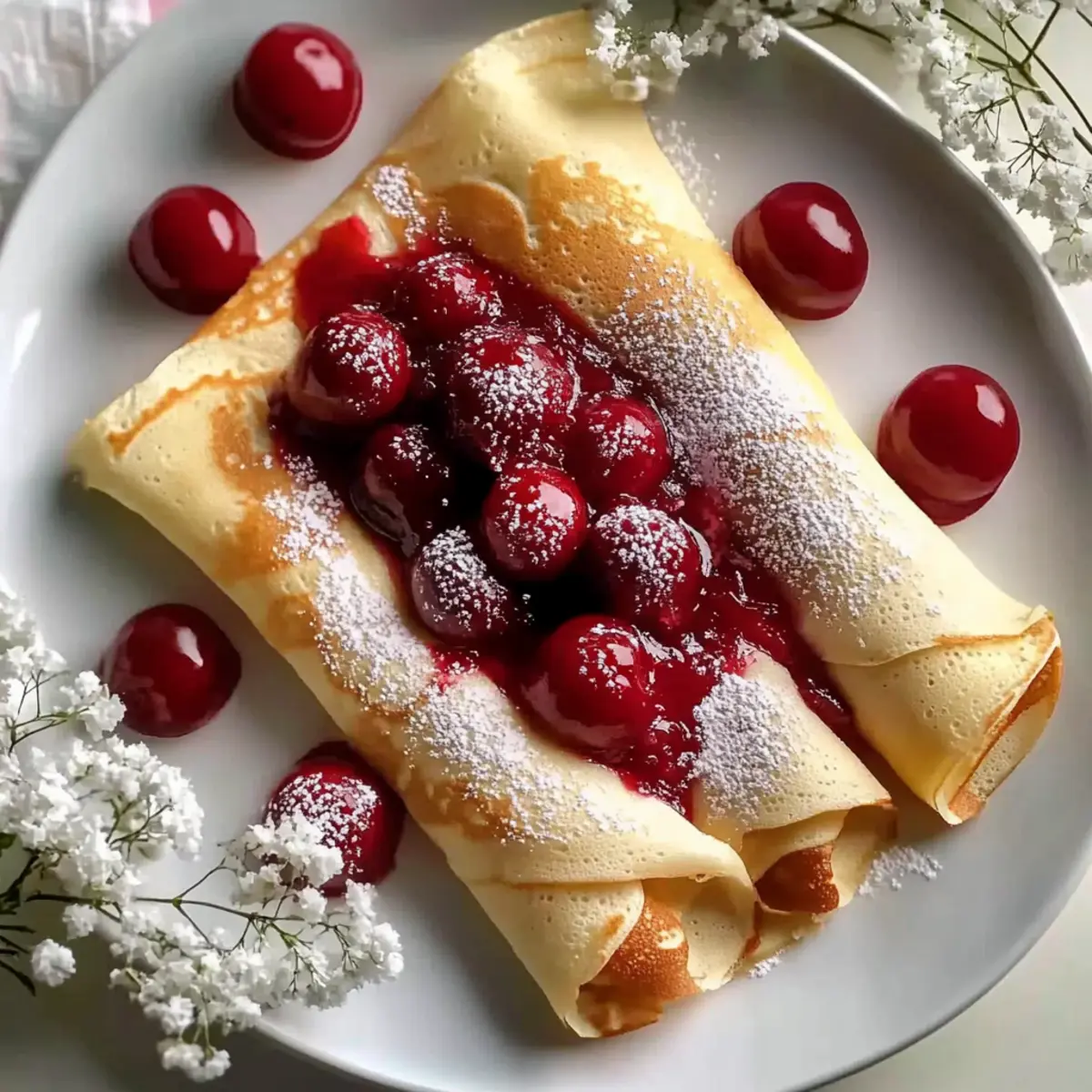 Mouthwatering Cherry Crepes