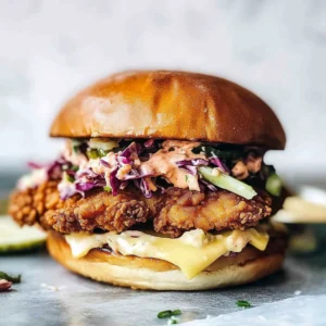Summertime Fried Chicken Sandwiches with Tangy Slaw