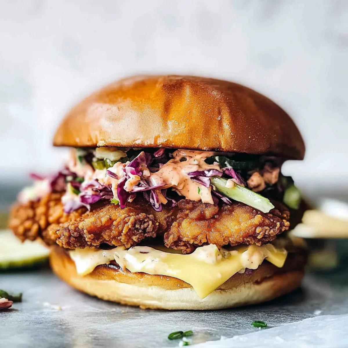 Summertime Fried Chicken Sandwiches with Tangy Slaw