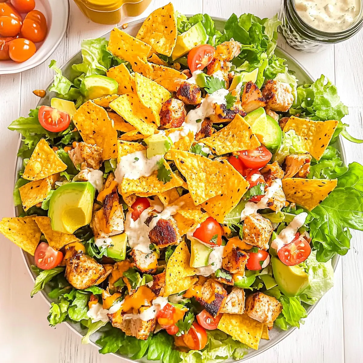 Chicken Taco Salad with Creamy Lime-Cilantro Dressing