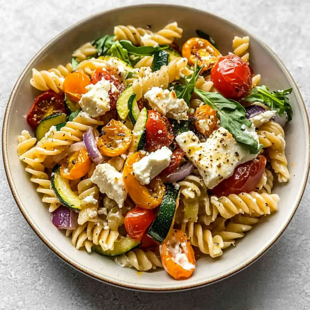 Roasted Veggie Pasta with Feta