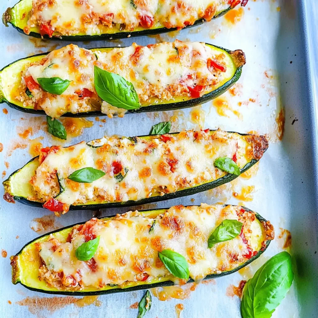 Cheese Stuffed Zucchini Boats