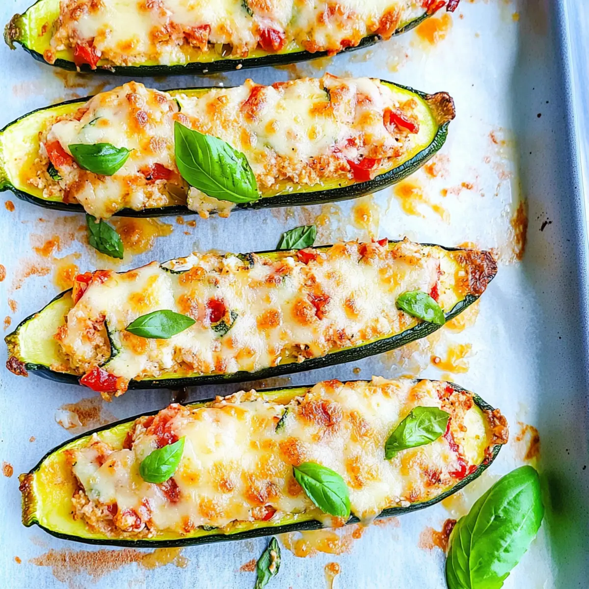 Cheese Stuffed Zucchini Boats