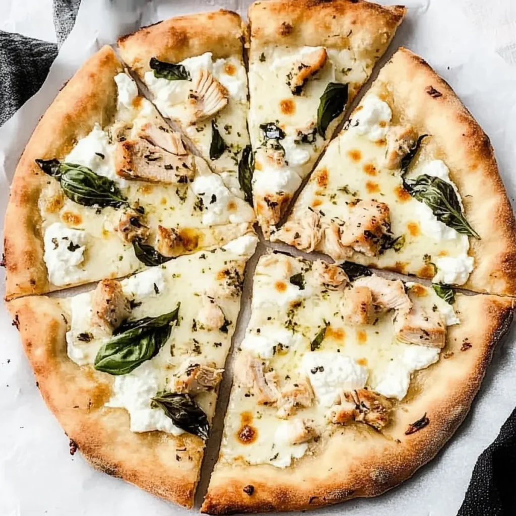 Garlic Chicken White Pizza