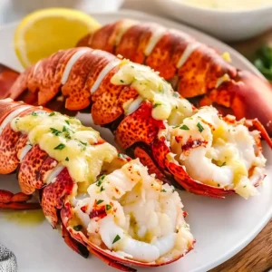 Boiled Lobster Tails with Garlic Lemon Butter