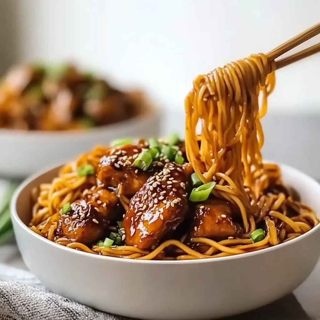 Sticky Garlic Chicken Noodles