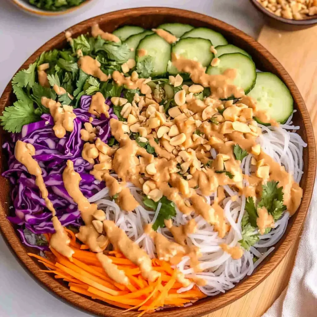 Spring Roll Salad with Peanut Sauce
